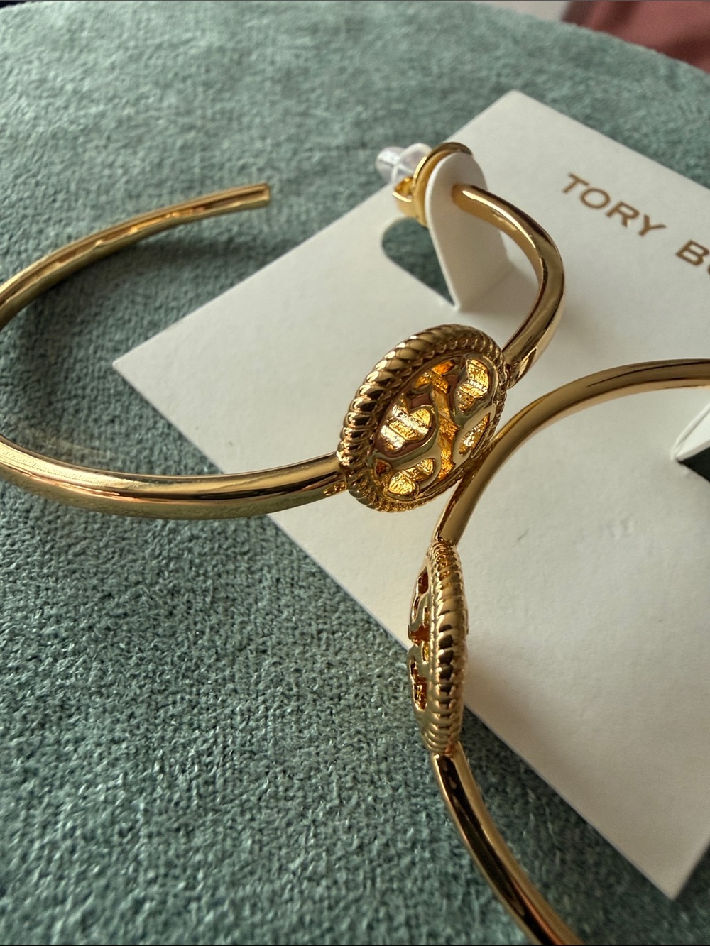 Tory Burch | Gold Plated Logo Bangle Open Hoop
